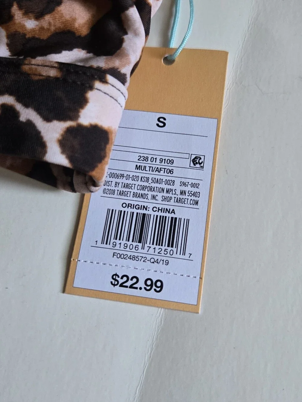 NWT Kona Sol Leopard Cheetah Print Bikini Top Ruched Bralette - Size S